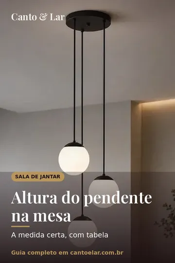 Capa vertical do guia: Altura do pendente na mesa