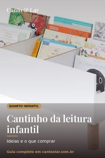 Capa vertical do guia: Cantinho da leitura infantil