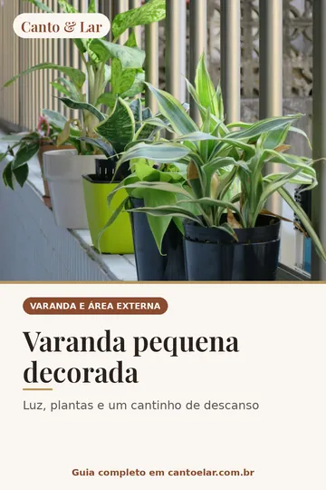 Capa vertical do guia: Varanda pequena decorada