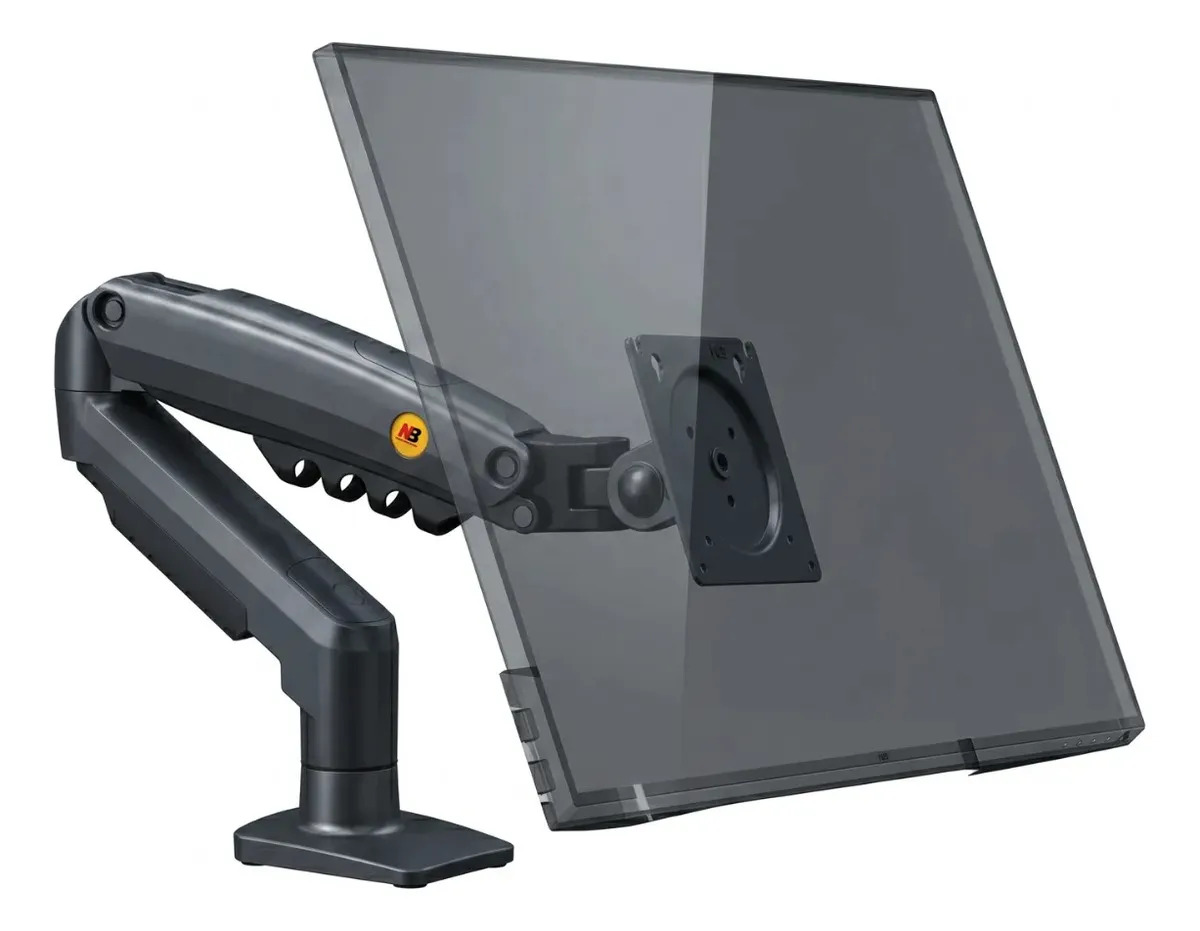 Suporte de mesa preto NB F80 para monitor ou TV de 17 a 30 polegadas, foto do anúncio do produto no Mercado Livre
