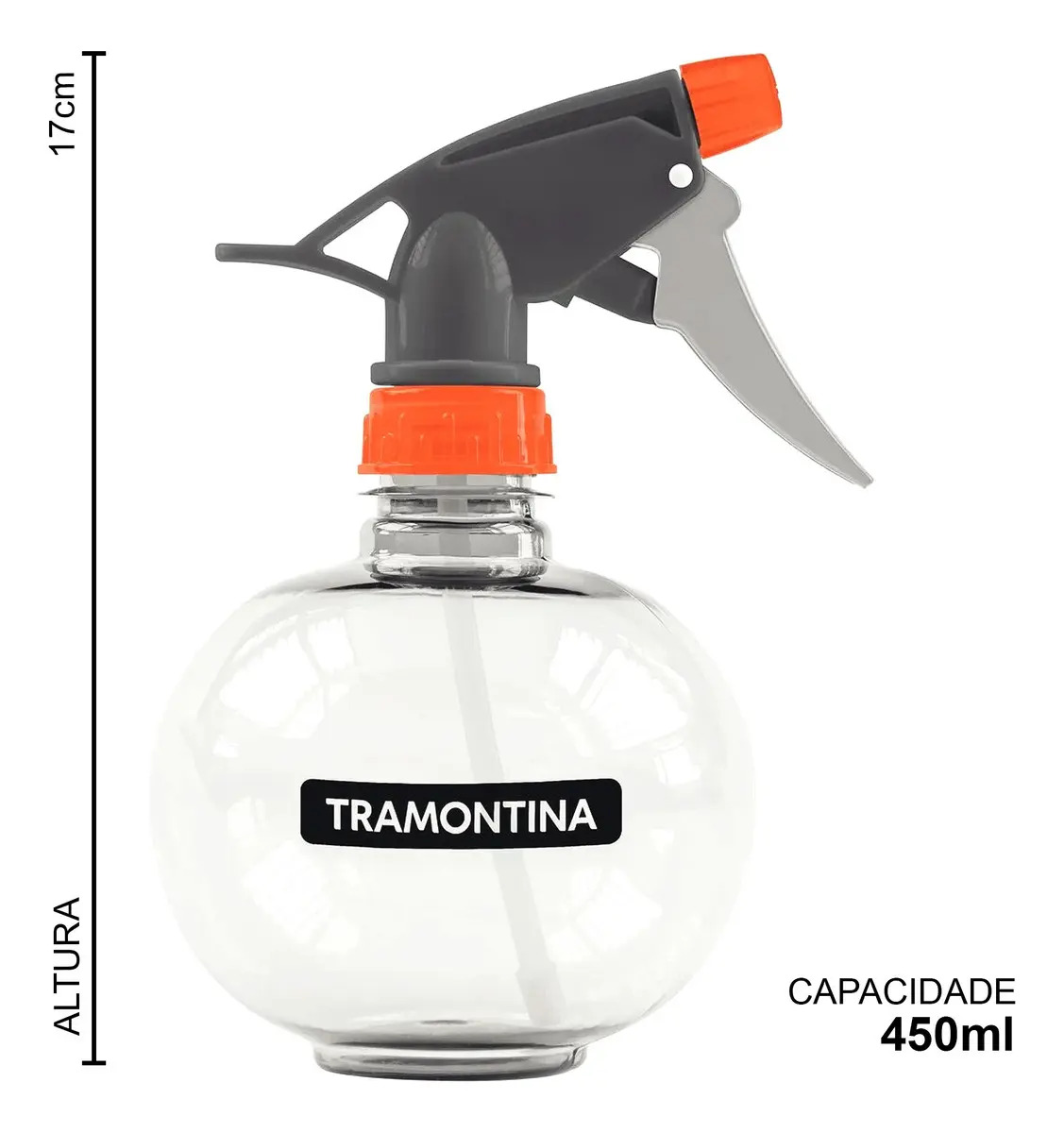 Pulverizador borrifador manual Tramontina transparente de 450 mililitros, foto do anúncio do produto no Mercado Livre