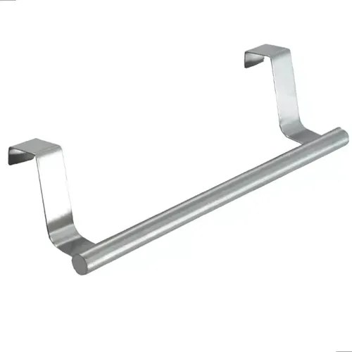 Barra de inox com ganchos de encaixe para porta de armário, foto do anúncio do produto no Mercado Livre