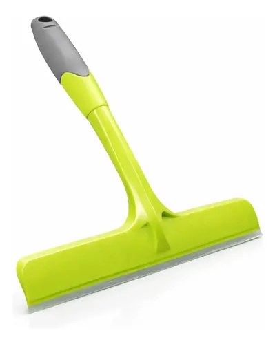 Rodo de mão verde-limão com cabo cinza e lâmina de silicone, foto do anúncio do produto no Mercado Livre